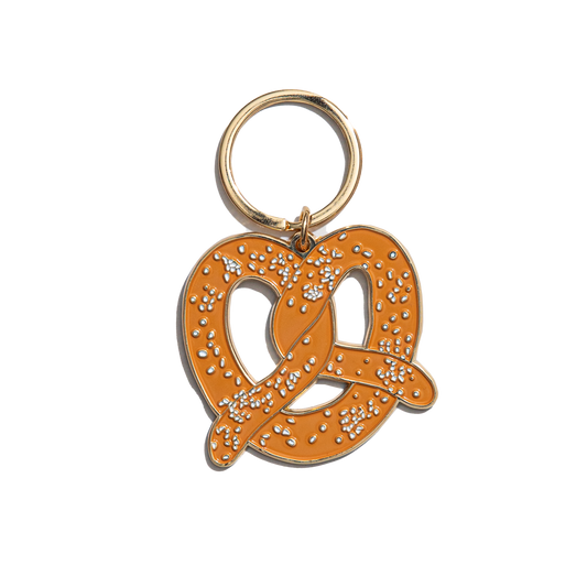 Soft Pretzel Enamel Keychain