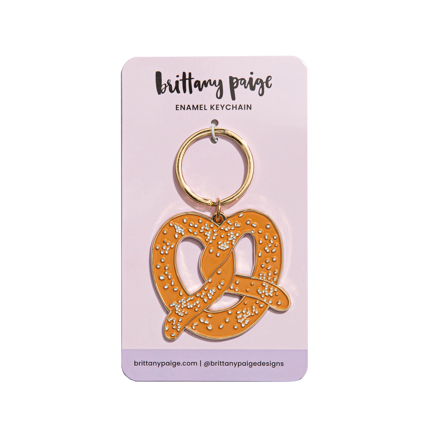 Soft Pretzel Enamel Keychain