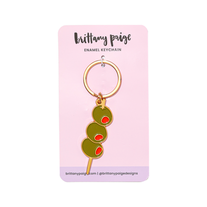 Olives Enamel Keychain Bag Charm