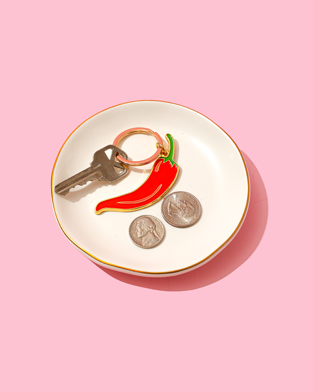 Chili Pepper Enamel Keychain Bag Charm