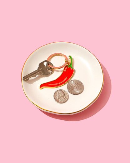 Chili Pepper Enamel Keychain Bag Charm