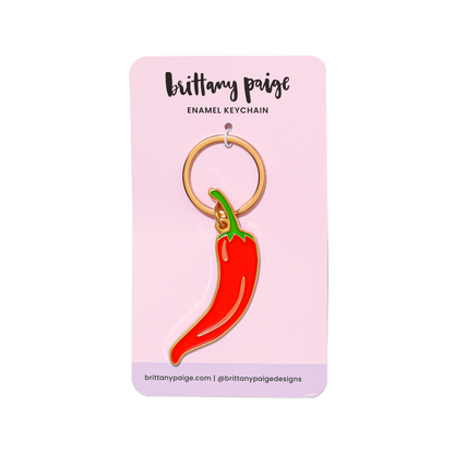 Chili Pepper Enamel Keychain Bag Charm