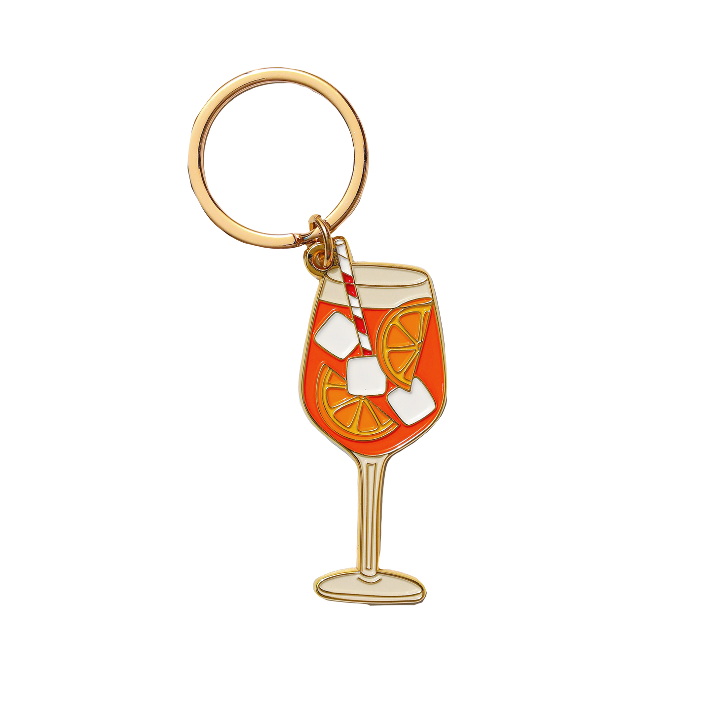 Aperol Spritz Enamel Keychain Bag Charm