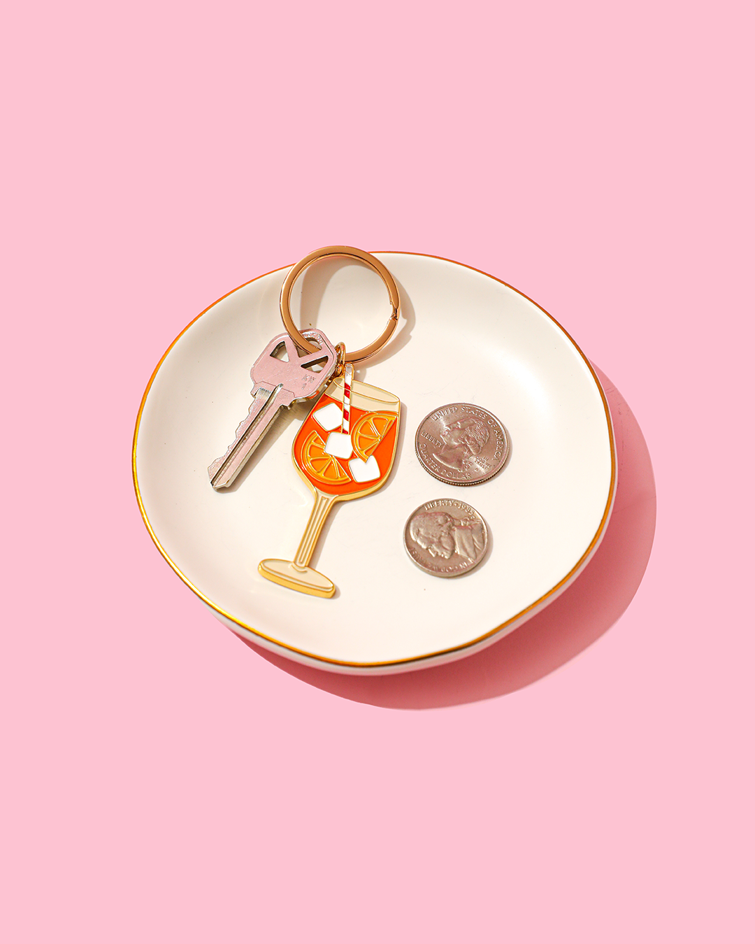 Aperol Spritz Enamel Keychain Bag Charm