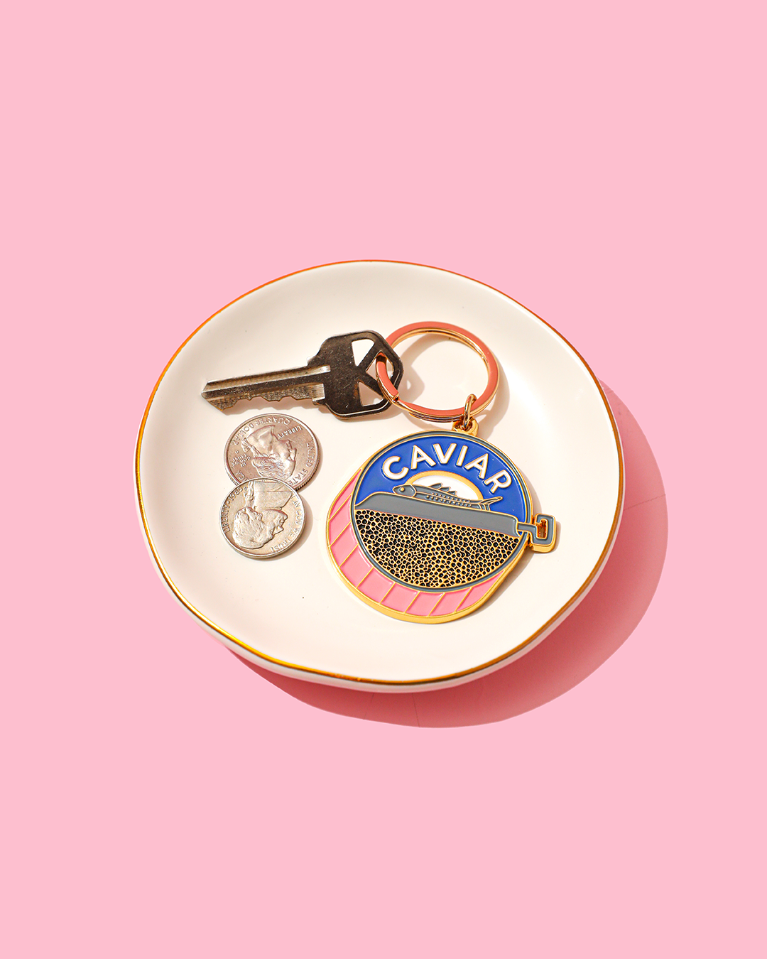 Caviar Enamel Keychain Bag Charm