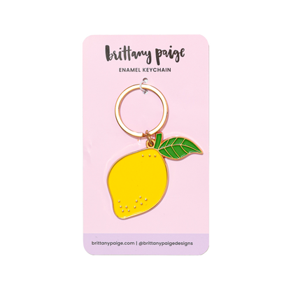 Lemon Enamel Keychain Bag Charm