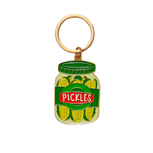 Pickle Jar Enamel Keychain Bag Charm