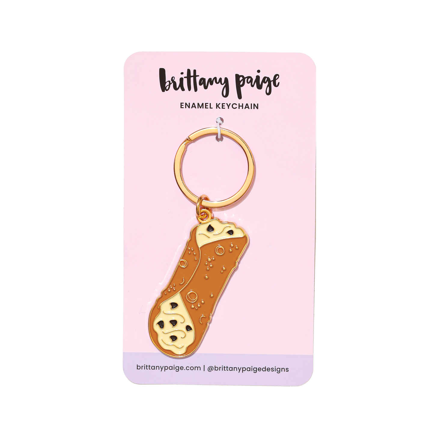 Cannoli Enamel Keychain Bag Charm