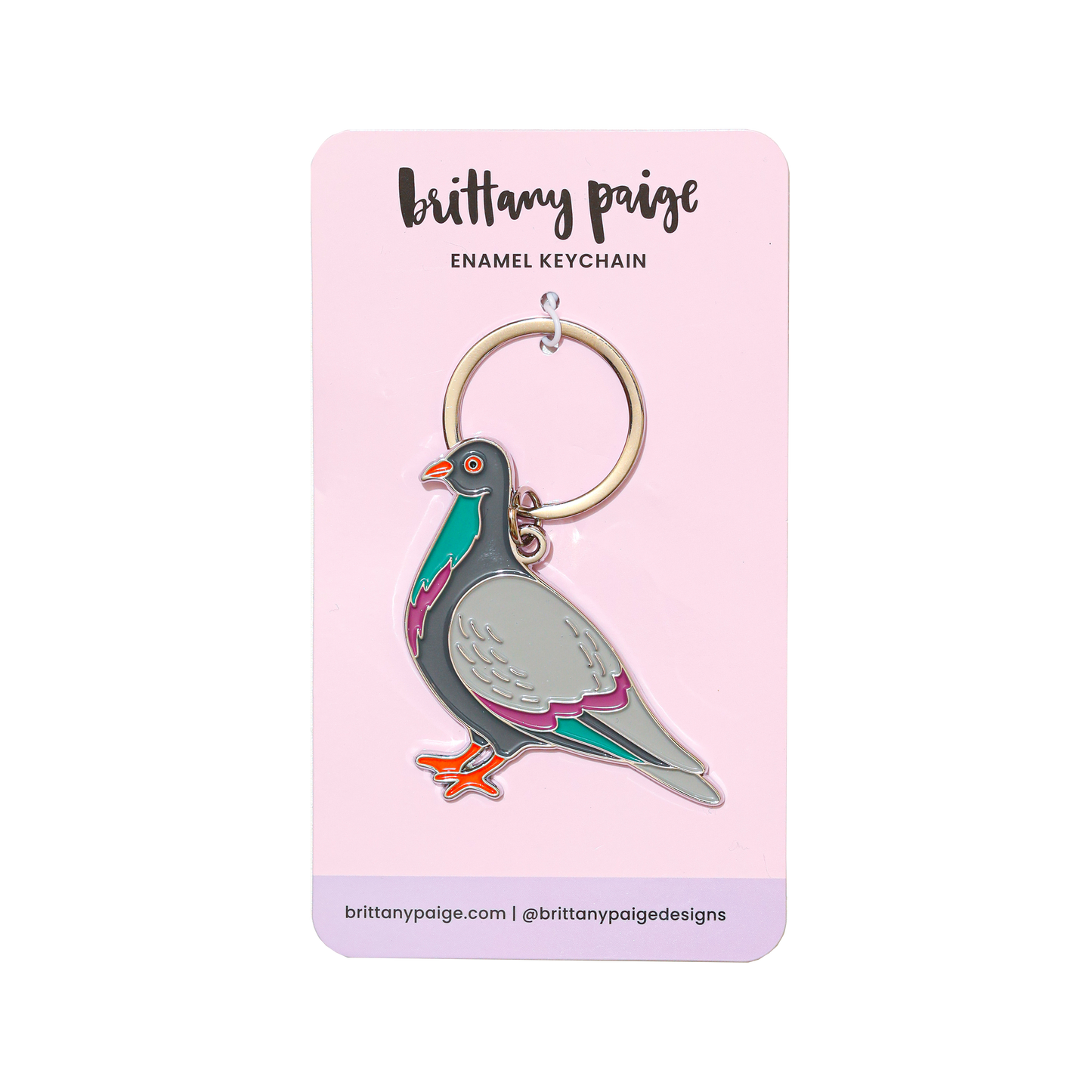 Pigeon Enamel Keychain Bag Charm