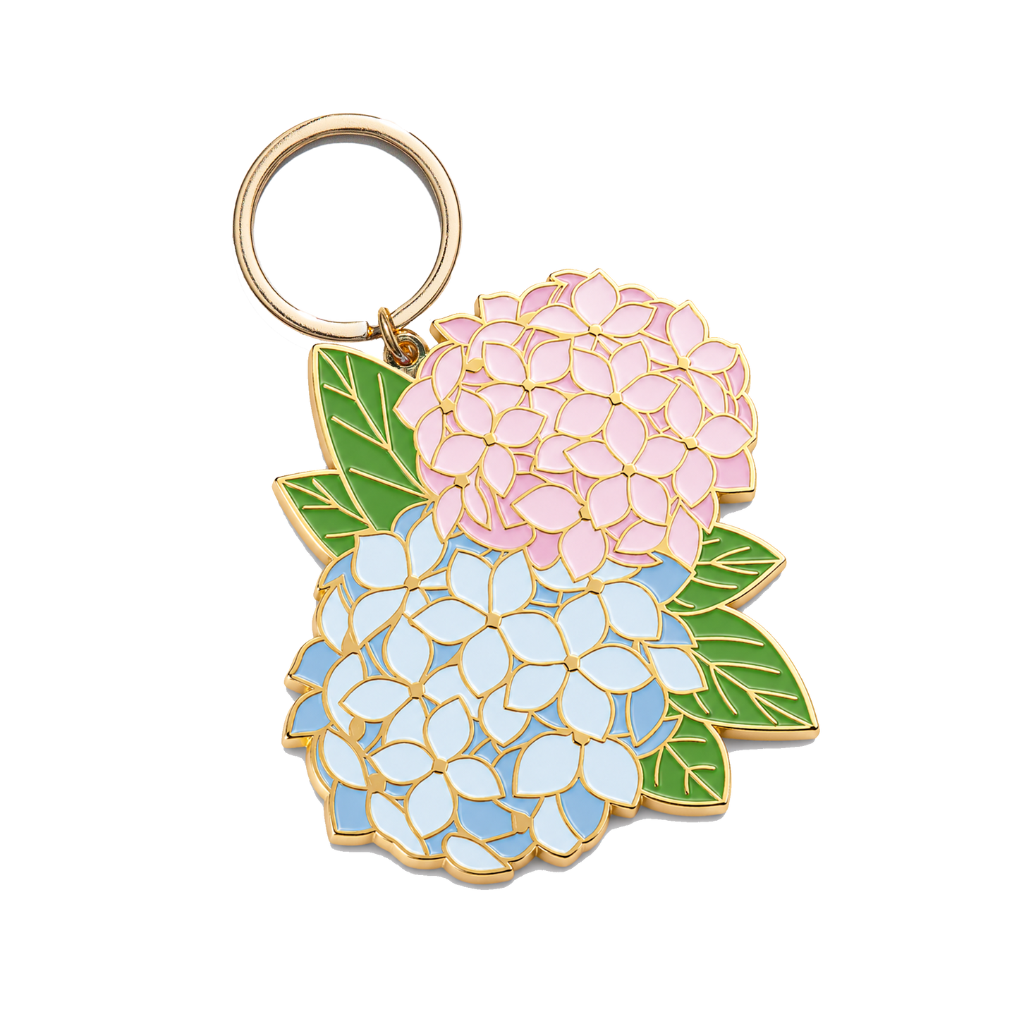 Hydrangea Flowers Enamel Keychain Bag Charm