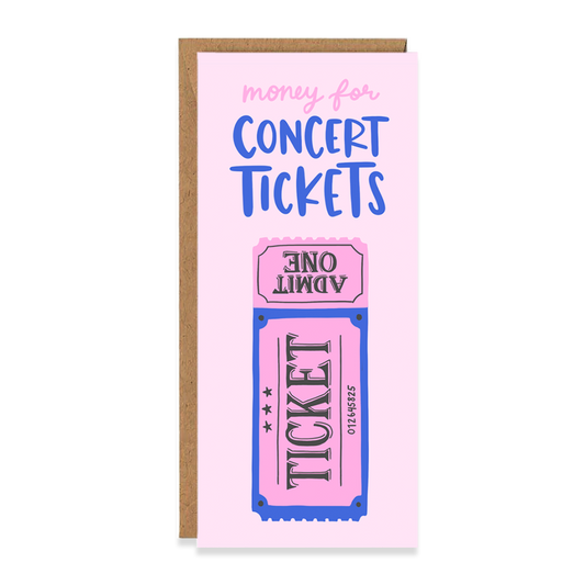 Money for Concert Tickets Money Holder Card