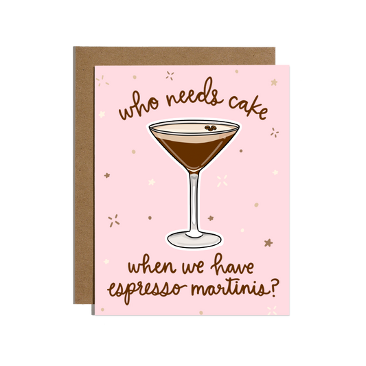 Espresso Martini Birthday Sticker Card
