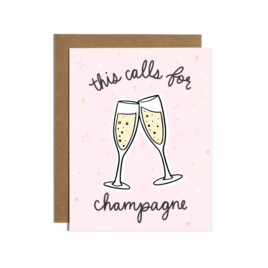This Calls for Champagne Congrats Sticker Card