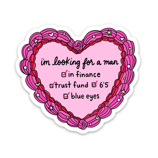 Looking For A Man In Finance Sticker