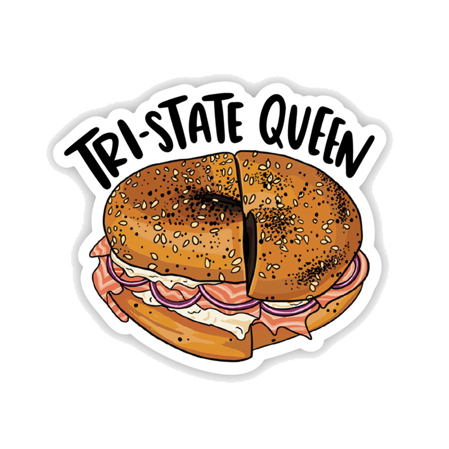 Bagel Sticker Design Tri-State Queen Bagel Sticker – Brittany Paige
