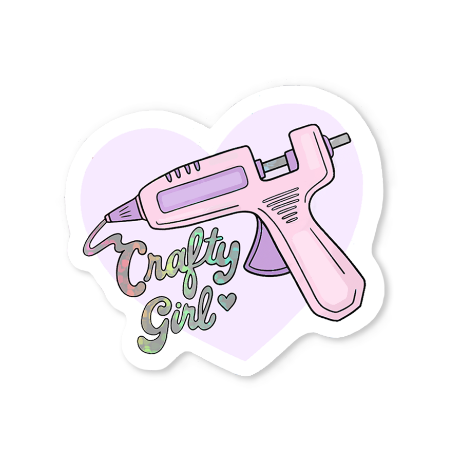 Crafty Girl Hot Glue Gun Sticker