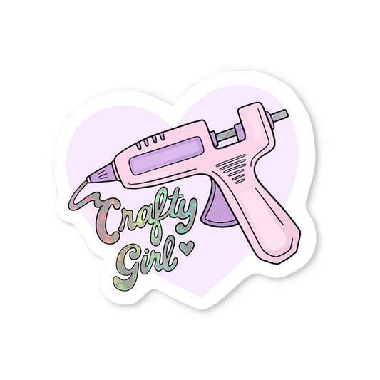 Crafty Girl Hot Glue Gun Sticker