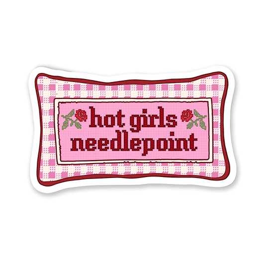 Hot Girls Needlepoint Sticker