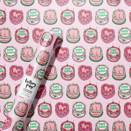 Vintage Birthday Cakes Wrapping Paper