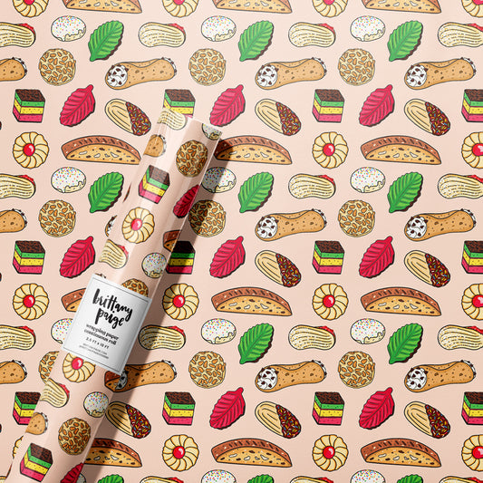 Italian Cookies & Desserts Wrapping Paper