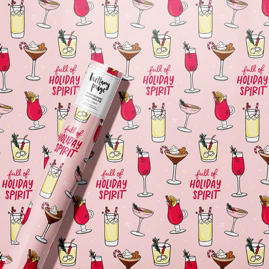 Holiday Cocktail Drinks Wrapping Paper
