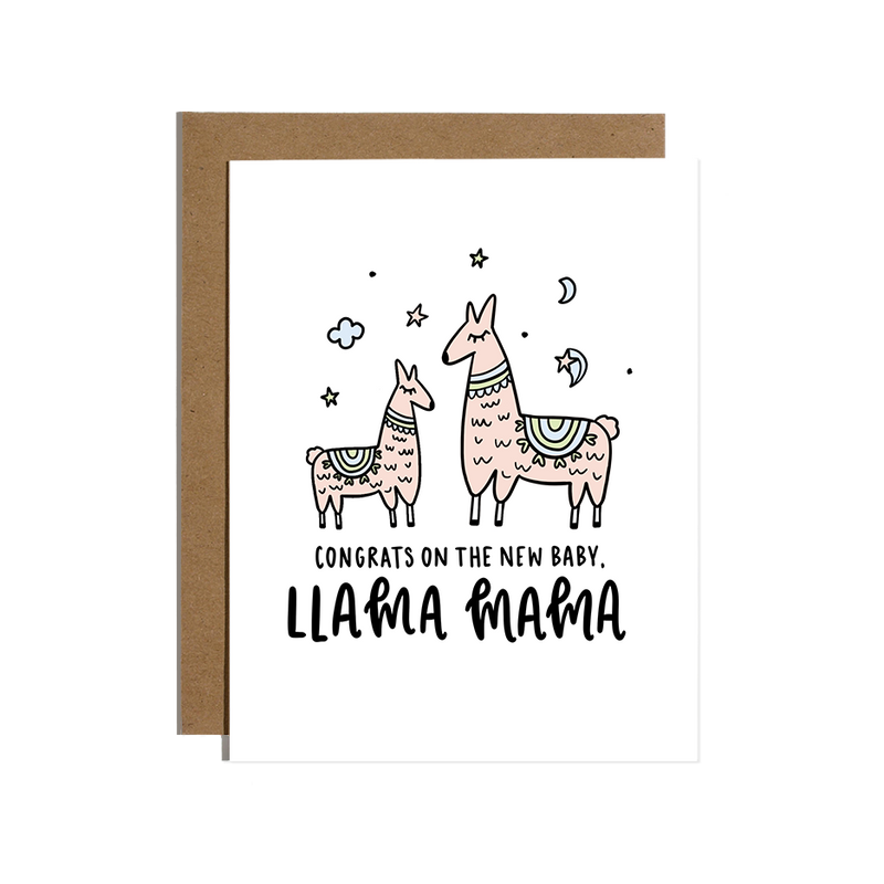 Congrats On The Baby, Llama Mama Card