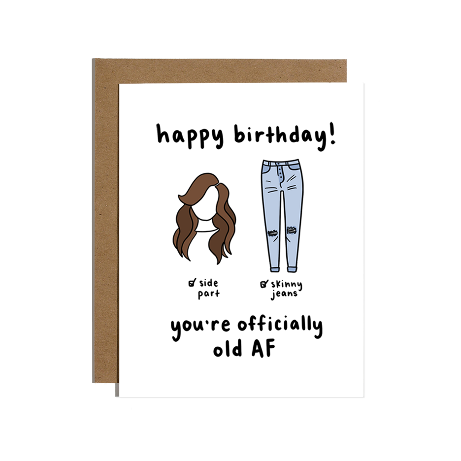 Side Parts and Skinny Jeans Card