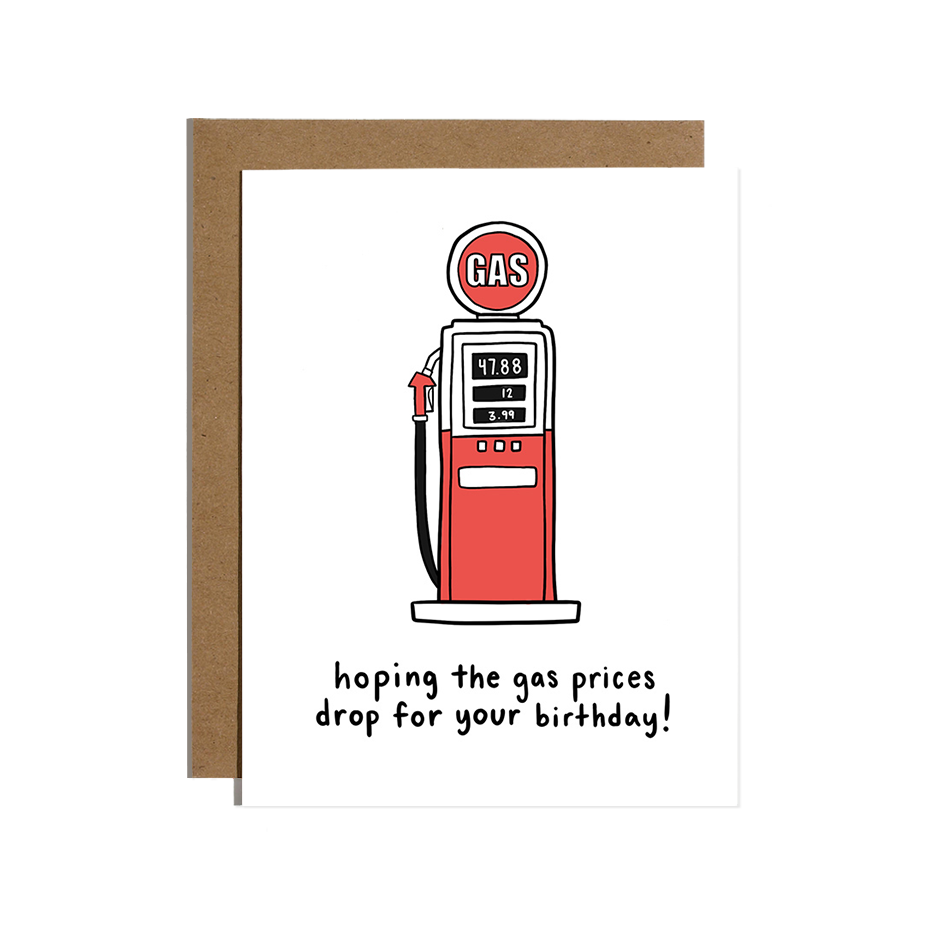 Gas Prices Drop Birthday Card
