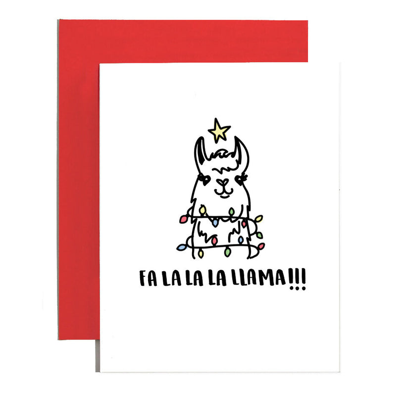 FA LA LA LA Llama Holiday Card