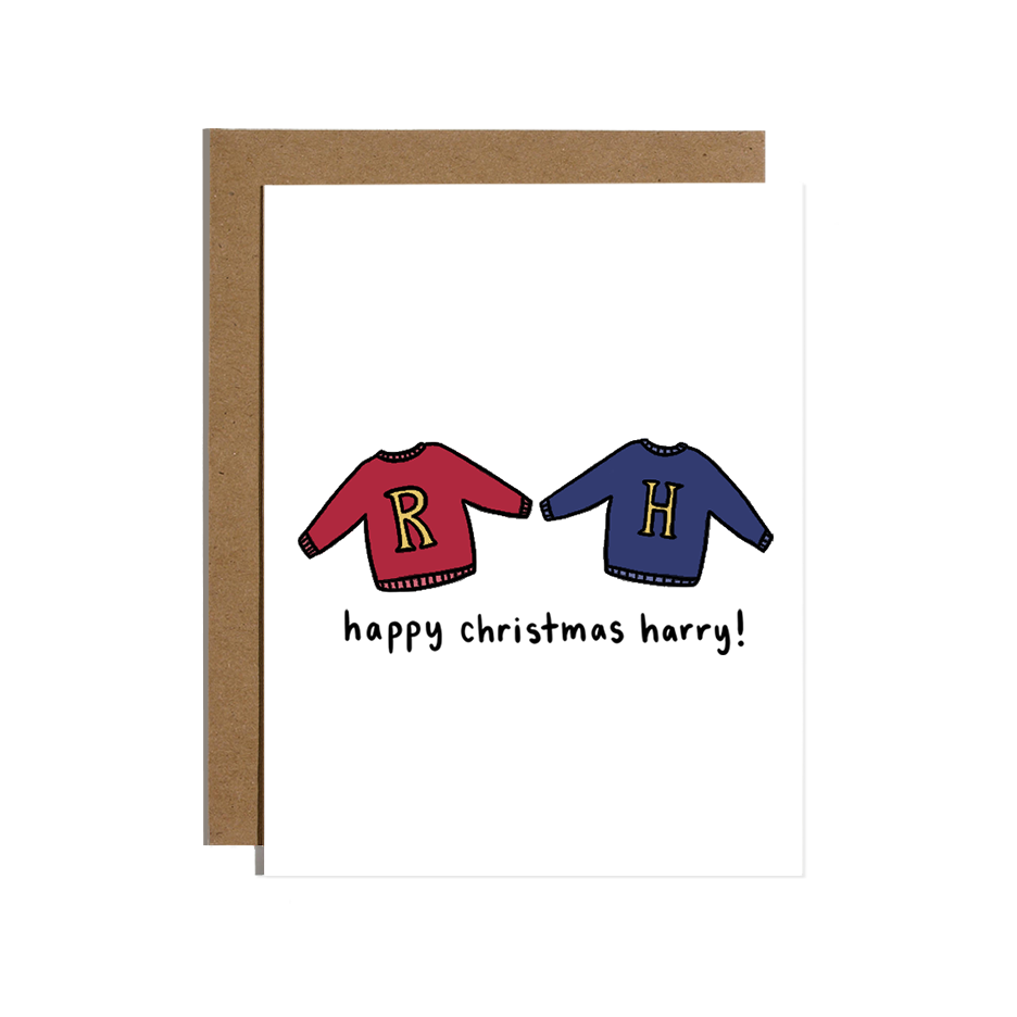 Happy Christmas Harry Sweaters Holiday Card