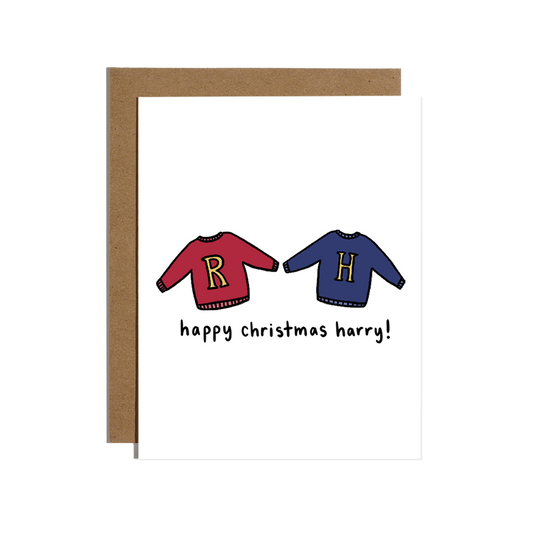 Happy Christmas Harry Sweaters Holiday Card