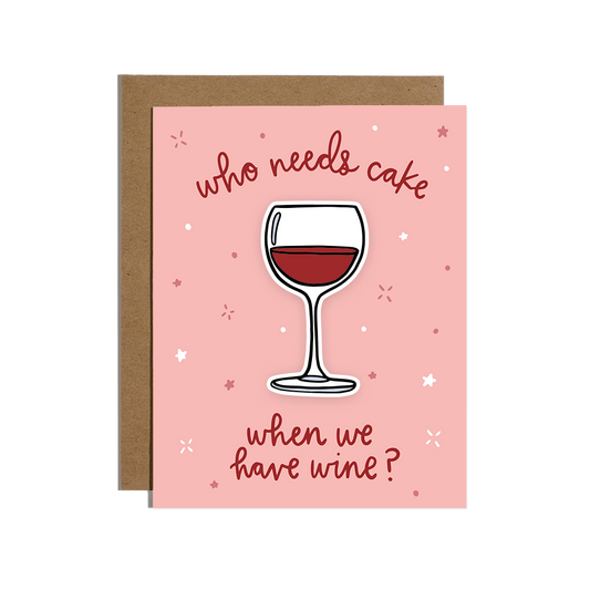 Cake Wine Sticker Card