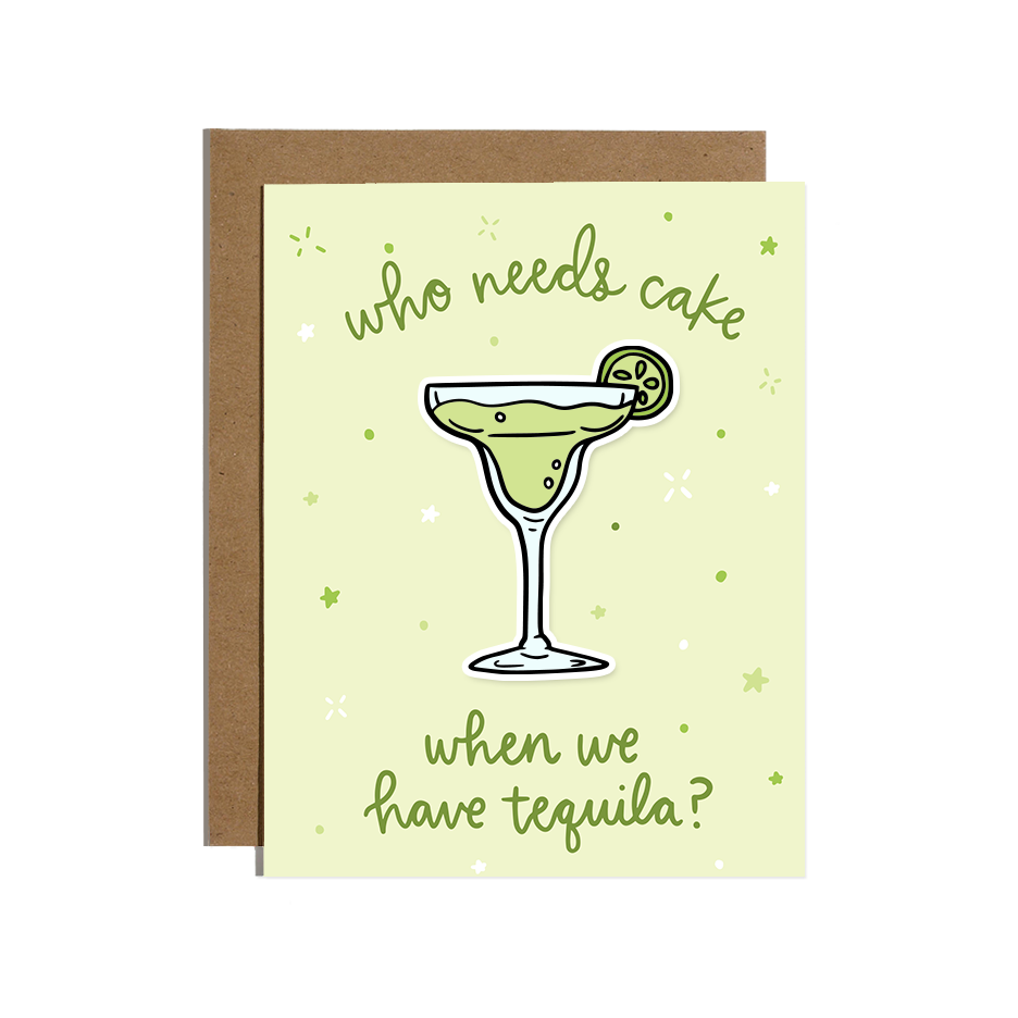 Cake Tequila Sticker Card