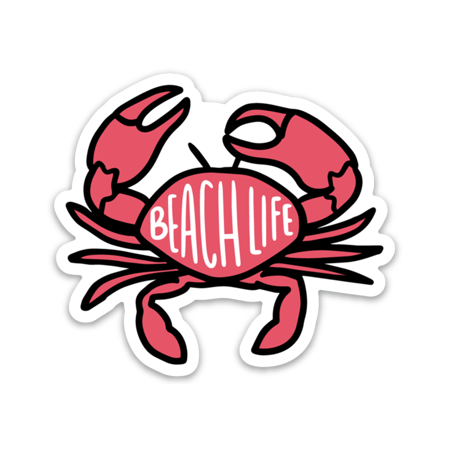 Crab Beach Life Sticker
