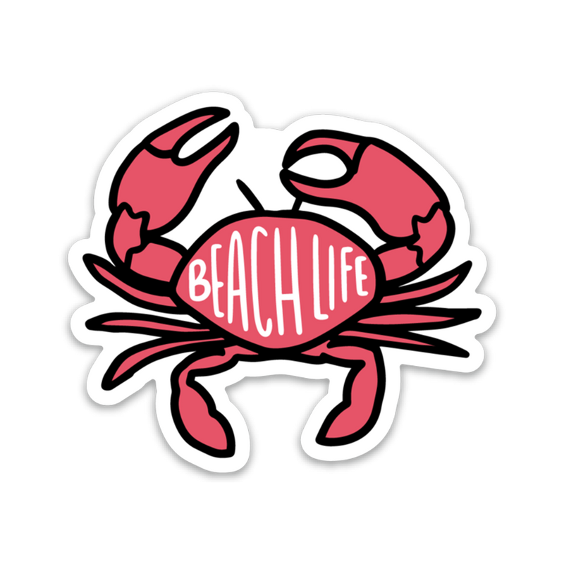 Crab Beach Life Sticker