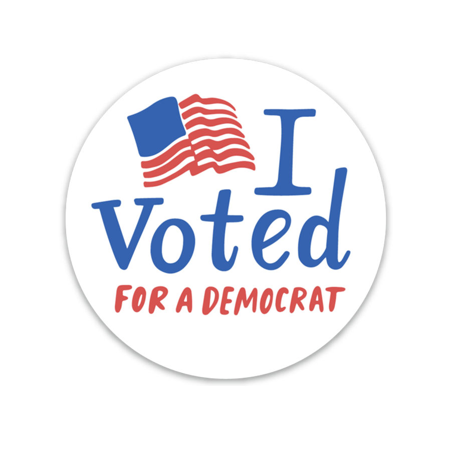I Voted (For A Democrat) Sticker