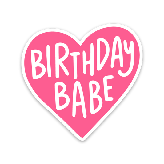 Birthday Babe Heart Sticker
