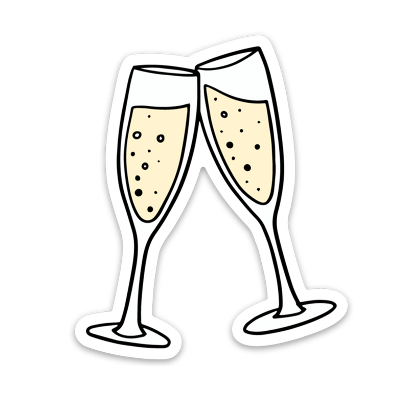 Champagne Glasses Sticker