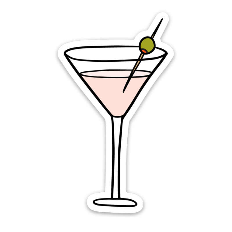 Pink Martini Glass Sticker