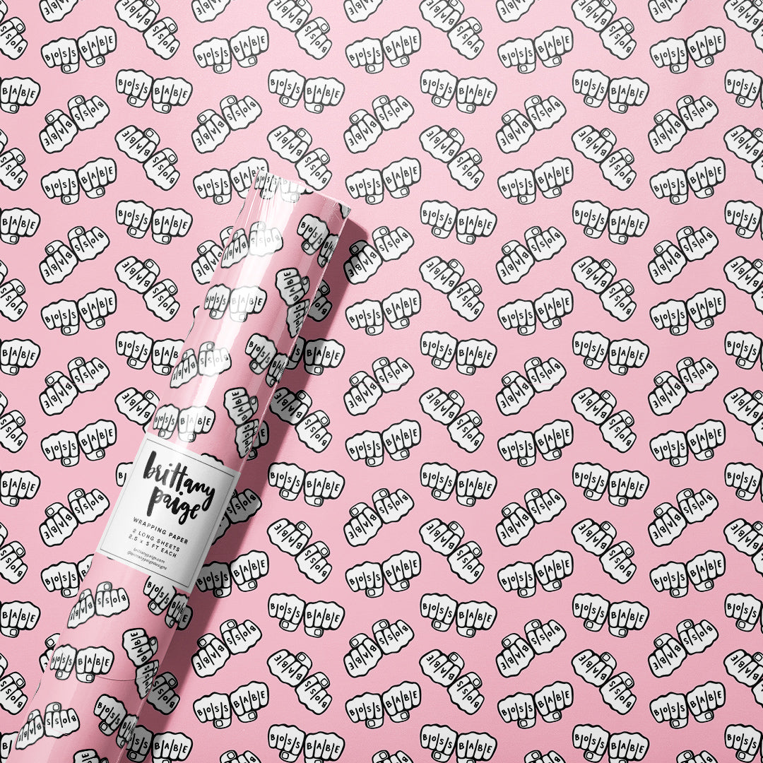 Boss Babe Knuckles Wrapping Paper