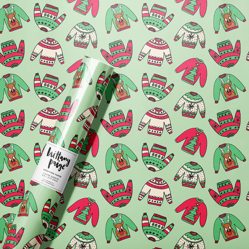 Ugly Christmas Sweaters Holiday Wrapping Paper